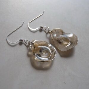 Elegant Silver and Cream Shell Earrings